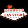 The famous Las Vegas welcome sign masked with dark night sky to hide the surrounding area