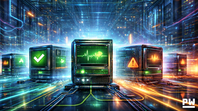 Graphic novel style image of the Kubernetes Node Readiness Controller monitoring nodes for readiness and failure
