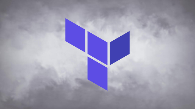 Terraform logo over blurred smokey background