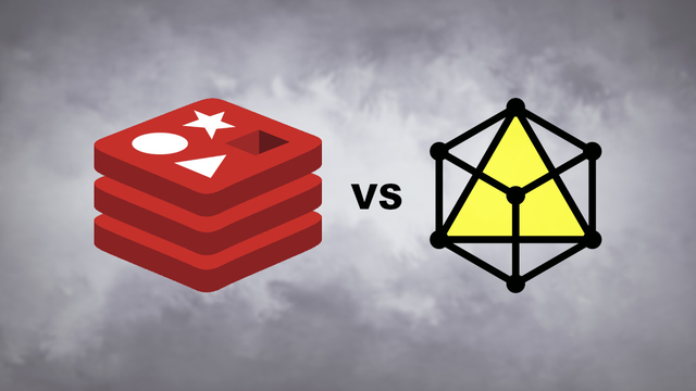 Redis and KeyDB logos over blurred smokey background