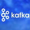 Apache Kafka logo over foggy gray background