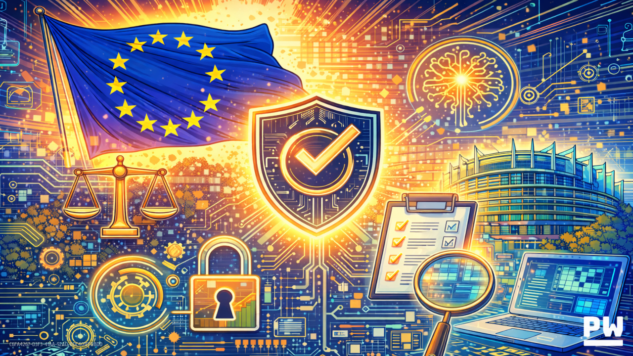 Comic book style image depicting concepts of the EU AI Act