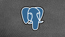 PostgreSQL logo floating over a swirl of black and white static