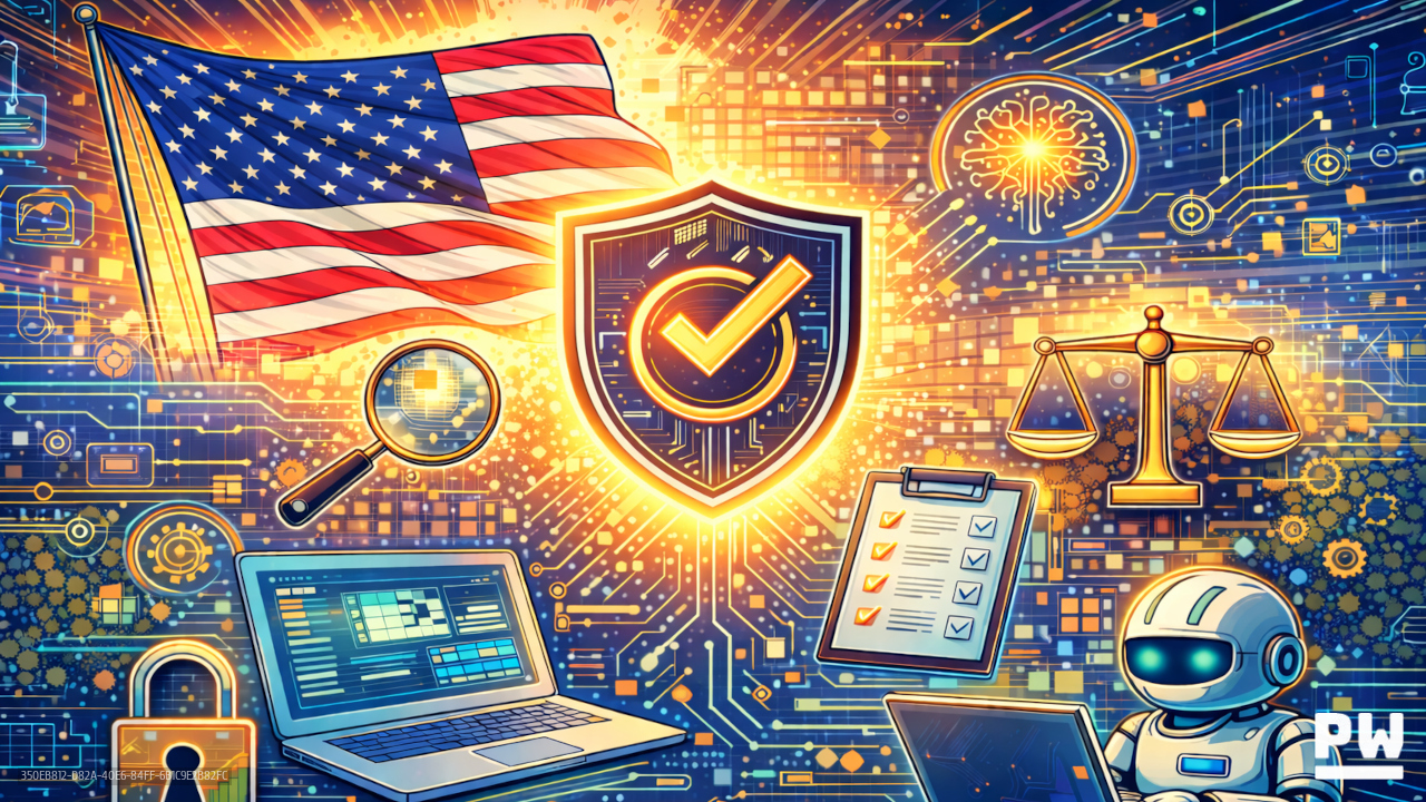 Comic book style image depicting concepts of the NIST AI RMF