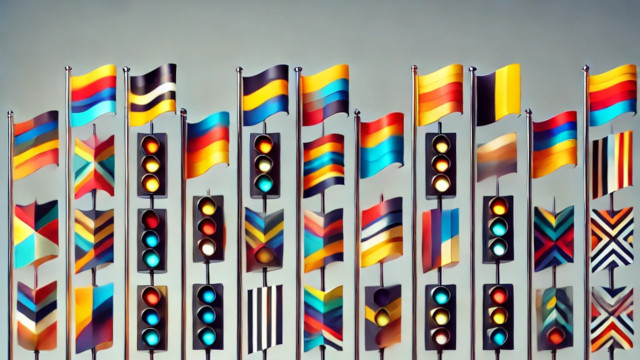 Random flags and signals on multiple flagpoles