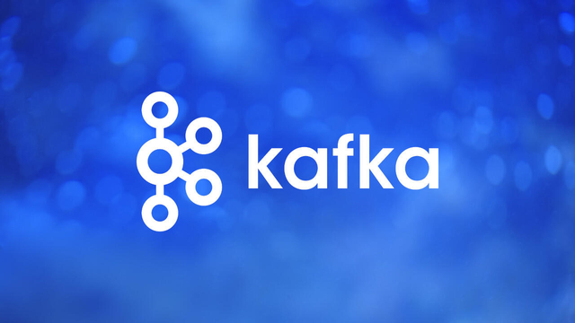 Apache Kafka logo over foggy gray background